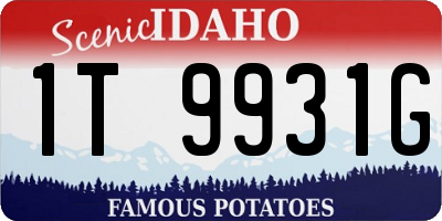 ID license plate 1T9931G