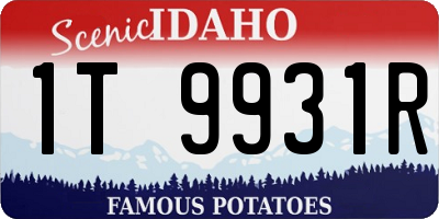 ID license plate 1T9931R