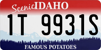 ID license plate 1T9931S