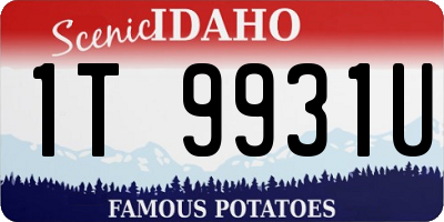 ID license plate 1T9931U