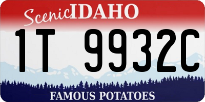 ID license plate 1T9932C