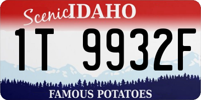 ID license plate 1T9932F