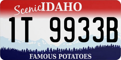 ID license plate 1T9933B