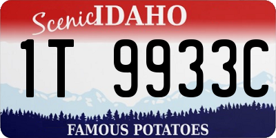 ID license plate 1T9933C
