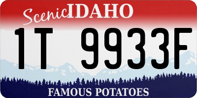 ID license plate 1T9933F