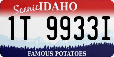 ID license plate 1T9933I