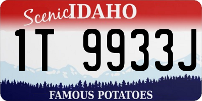 ID license plate 1T9933J
