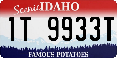 ID license plate 1T9933T
