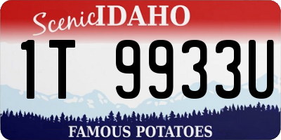 ID license plate 1T9933U