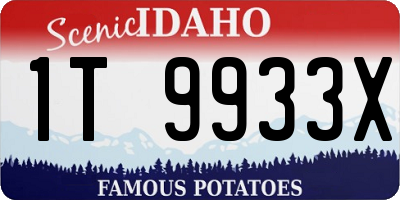 ID license plate 1T9933X