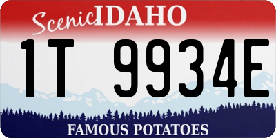 ID license plate 1T9934E