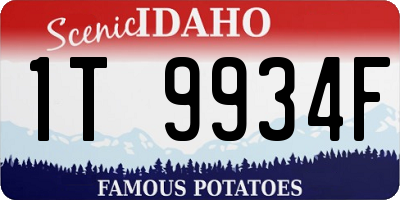 ID license plate 1T9934F