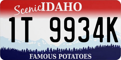 ID license plate 1T9934K