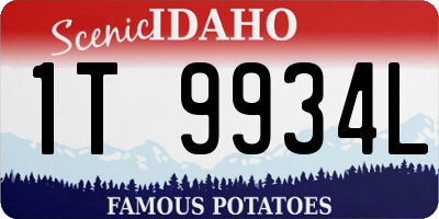 ID license plate 1T9934L