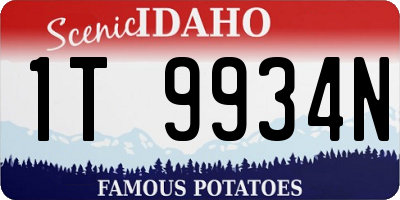 ID license plate 1T9934N