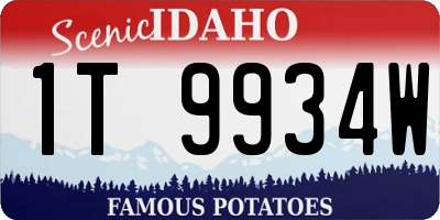 ID license plate 1T9934W
