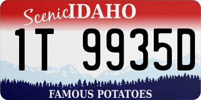 ID license plate 1T9935D