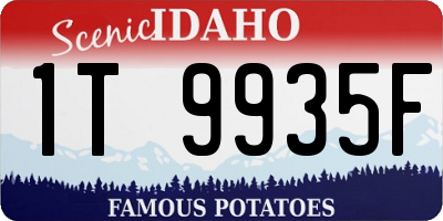 ID license plate 1T9935F