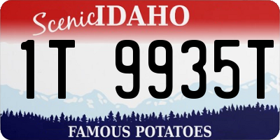 ID license plate 1T9935T