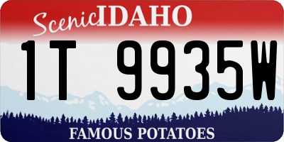 ID license plate 1T9935W
