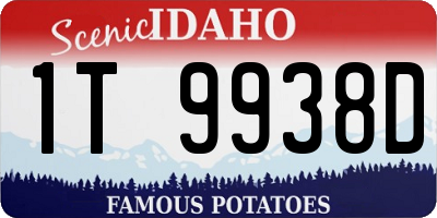 ID license plate 1T9938D
