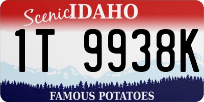 ID license plate 1T9938K