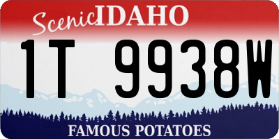 ID license plate 1T9938W