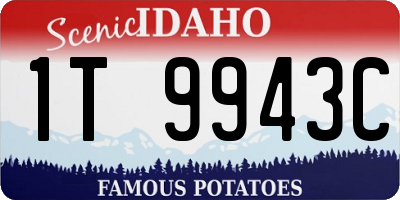 ID license plate 1T9943C