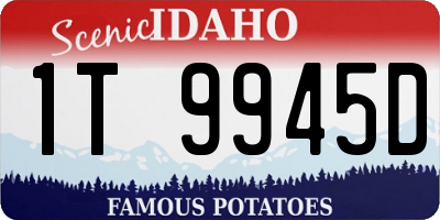 ID license plate 1T9945D