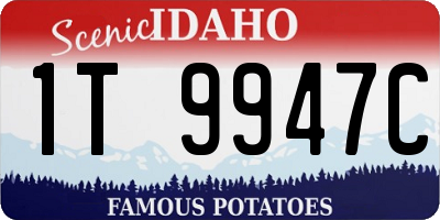 ID license plate 1T9947C