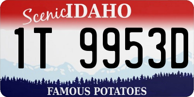 ID license plate 1T9953D