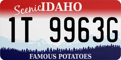 ID license plate 1T9963G