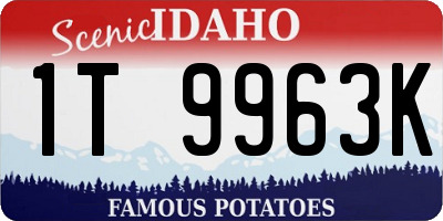 ID license plate 1T9963K