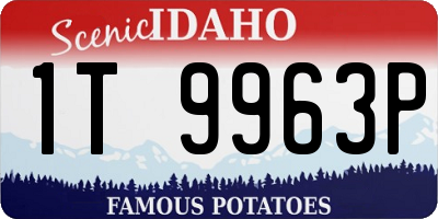 ID license plate 1T9963P
