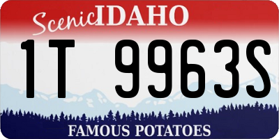 ID license plate 1T9963S