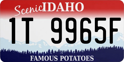 ID license plate 1T9965F