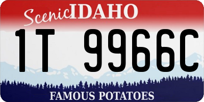 ID license plate 1T9966C