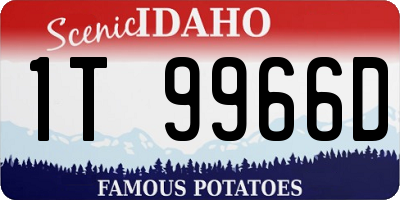 ID license plate 1T9966D