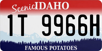 ID license plate 1T9966H
