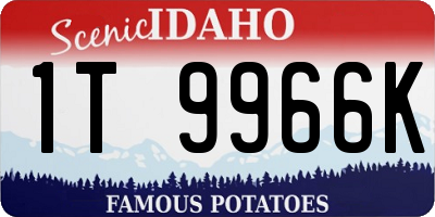 ID license plate 1T9966K