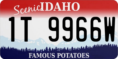 ID license plate 1T9966W