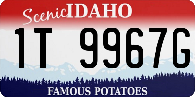 ID license plate 1T9967G