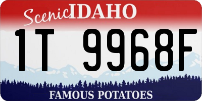 ID license plate 1T9968F
