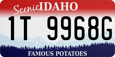 ID license plate 1T9968G