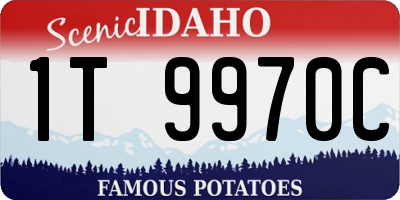 ID license plate 1T9970C
