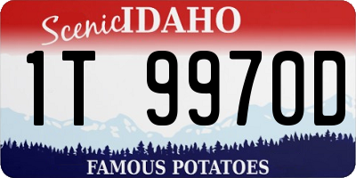 ID license plate 1T9970D