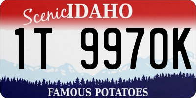 ID license plate 1T9970K