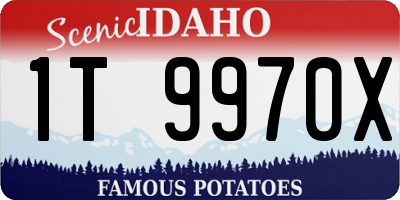 ID license plate 1T9970X