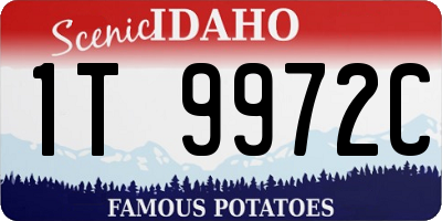 ID license plate 1T9972C