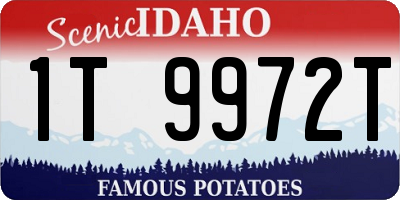 ID license plate 1T9972T